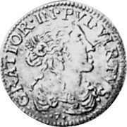 Italy Luigino Loano 1666 KM# 22 GRATIOR IN PVL VIRTVS coin obverse Italy Luigino Loano 1666 KM# 22 GRATIOR IN PVL VIRTVS coin obverse