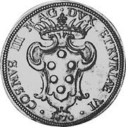 Italy Pezza Della Rosa Cosimo III 1670 KM# 15.1 COSMVS III MAG DVX ETRVRIAE VI coin obverse