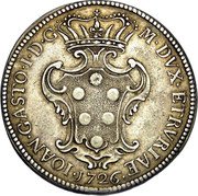 Italy Pezza Della Rosa 1726 KM# 46 Livorno/ City Standard Coinage coin obverse Italy Pezza Della Rosa 1726 KM# 46 Livorno/ City Standard Coinage coin obverse