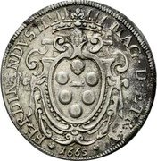 Italy Pezza Della Rosa Ferdinando II 1665 KM# 12 FERDINANDVS II MAG D ETR V coin obverse