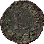 Italy Quattrino Ferdinand I Gonzaga (16)65 KM# 63 FER D G CAST PRINC 6 L 5 coin obverse Italy Quattrino Ferdinand I Gonzaga (16)65 KM# 63 FER D G CAST PRINC 6 L 5 coin obverse