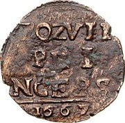 Italy Quattrino 1667 KM# 70 Bozzolo/ Principality Standard Coinage BOZVLI PRI NCEPS 1667 coin obverse Italy Quattrino 1667 KM# 70 Bozzolo/ Principality Standard Coinage BOZVLI PRI NCEPS 1667 coin obverse