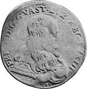 Italy Scudo Ferrante III 1664 GGF KM# 77 FERD D G GVAST LVZ REG DVX III coin obverse Italy Scudo Ferrante III 1664 GGF KM# 77 FERD D G GVAST LVZ REG DVX III coin obverse