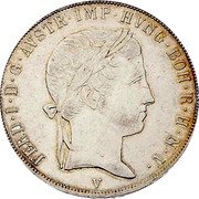 Italy Scudo Ferdinand I 1837 V C# 19.3 FERD D G AVSTR IMP HVNG BOH R H N V V coin obverse