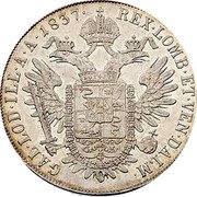 Italy Scudo Ferdinand I 1837 V C# 19.3 REX LOMB ET VEN DALM GAL LOD ILL A A 1837 coin reverse