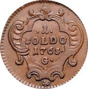 Italy Soldo Maria Theresa 1763 G KM# 14 1 SOLDO 1765 G coin reverse Italy Soldo Maria Theresa 1763 G KM# 14 1 SOLDO 1765 G coin reverse
