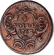 Italy Soldo Maria Theresa 1769 H KM# 13 1 SOLDO 1763 H coin reverse Italy Soldo Maria Theresa 1769 H KM# 13 1 SOLDO 1763 H coin reverse