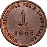 Italy Soldo Franz Joseph I 1862 V C# 35.3 MONETA SPICCIOLA PEL R LOMB VENETO 1 1862 coin reverse Italy Soldo Franz Joseph I 1862 V C# 35.3 MONETA SPICCIOLA PEL R LOMB VENETO 1 1862 coin reverse