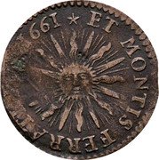 Italy Soldo Carlo II Gonzaga 1661 KM# 66 ET MONTIS FERRATI ECT 1661 coin reverse Italy Soldo Carlo II Gonzaga 1661 KM# 66 ET MONTIS FERRATI ECT 1661 coin reverse