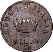 Italy Soldo Napoleon I 1807 M C# 3.2 REGNO D'ITALIA SOLDO M coin reverse Italy Soldo Napoleon I 1807 M C# 3.2 REGNO D'ITALIA SOLDO M coin reverse