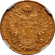 Italy Sovrano Ferdinand I 1837 A C# 21.1 REX LOMB ET VEN DALM GAL LOD ILL A A 1837 coin reverse Italy Sovrano Ferdinand I 1837 A C# 21.1 REX LOMB ET VEN DALM GAL LOD ILL A A 1837 coin reverse