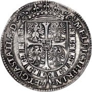 Italy Tallero 1601 KM# 2 Guastalla/ Countship Standard Coinage MELFICTI. PRIN ET. GVASTALLÆ. DNS. coin reverse Italy Tallero 1601 KM# 2 Guastalla/ Countship Standard Coinage MELFICTI. PRIN ET. GVASTALLÆ. DNS. coin reverse