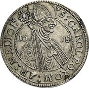 Italy Testone 1618 KM# 27 Guastalla/ Countship Standard Coinage S CAROL BOROM AR. MEDIOL 16 18 coin reverse Italy Testone 1618 KM# 27 Guastalla/ Countship Standard Coinage S CAROL BOROM AR. MEDIOL 16 18 coin reverse