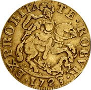 Italy Zecchino St. George. Genoa 1723 FMS KM# 171 EXPROBITA TE ROBVR 1723 coin reverse