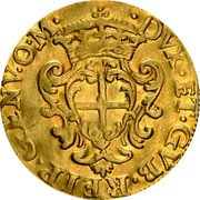 Italy Zecchino St. John. Genoa 1734 OM KM# 187 REIP GENV O M DVX ET GVB coin obverse Italy Zecchino St. John. Genoa 1734 OM KM# 187 REIP GENV O M DVX ET GVB coin obverse