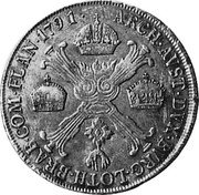 Italy 1/2 Crocione (1/2 Kronenthaler) Leopold II. Milan 1791 M KM# 235 ARCH AVST DVX BVRG LOTH BRAB COM FLAN 1791 coin reverse Italy 1/2 Crocione (1/2 Kronenthaler) Leopold II. Milan 1791 M KM# 235 ARCH AVST DVX BVRG LOTH BRAB COM FLAN 1791 coin reverse
