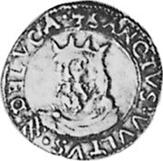 Italy 1/2 Doppia Lucca Coinage 1749 KM# 56 LVCA SANCTVS VVLTVS coin reverse Italy 1/2 Doppia Lucca Coinage 1749 KM# 56 LVCA SANCTVS VVLTVS coin reverse