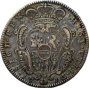 Italy 1/2 Ducato Carlo VI 1716 IM//GBA KM# 134 HISP VTRI SICI REX coin reverse Italy 1/2 Ducato Carlo VI 1716 IM//GBA KM# 134 HISP VTRI SICI REX coin reverse