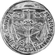 Italy 1/2 Ducatone (80 Soldi) Ferdinando Gonzaga 1613 KM# 47 MANVS DOMINI FECIT OMNIA 80 coin reverse Italy 1/2 Ducatone (80 Soldi) Ferdinando Gonzaga 1613 KM# 47 MANVS DOMINI FECIT OMNIA 80 coin reverse