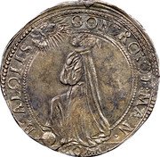 Italy 1/2 Ducatone (80 Soldi) Carlo I ND KM# 116 B ALOIIS GONZ PROT MAN 80 coin reverse Italy 1/2 Ducatone (80 Soldi) Carlo I ND KM# 116 B ALOIIS GONZ PROT MAN 80 coin reverse