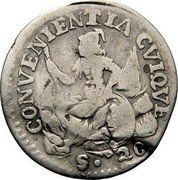 Italy 1/2 Lira (Mezza Lira) Ferdinando Carlo Gonzaga 1702 KM# 235 CONVENIENTIA CVIQVE S. 20 coin reverse Italy 1/2 Lira (Mezza Lira) Ferdinando Carlo Gonzaga 1702 KM# 235 CONVENIENTIA CVIQVE S. 20 coin reverse