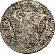 Italy 1/2 Lira (Mezza Lira) Maria Theresa 1754 KM# 261 HV BO RE DVX MAN coin reverse Italy 1/2 Lira (Mezza Lira) Maria Theresa 1754 KM# 261 HV BO RE DVX MAN coin reverse