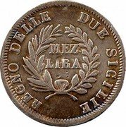 Italy 1/2 Lira Joachim Murat 1813 KM# 263 MEZ LIRA REGNO DELLE DUE SICILIE coin reverse Italy 1/2 Lira Joachim Murat 1813 KM# 263 MEZ LIRA REGNO DELLE DUE SICILIE coin reverse