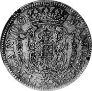 Italy 1/2 Scudo Ferdinando Carlo Gonzaga 1691 KM# 233 MANTVÆ MON FER CAR VIL G coin reverse Italy 1/2 Scudo Ferdinando Carlo Gonzaga 1691 KM# 233 MANTVÆ MON FER CAR VIL G coin reverse