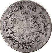 Italy 1/2 Scudo Ferdinando Carlo Gonzaga 1702 KM# 238 CONVENIENTIA CVIQVE 1702 coin reverse
