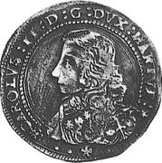 Italy 1/2 Scudo (60 Soldi) Carlo II Gonzaga ND KM# 177 CAROLVS II D G DVX MANTVE coin obverse Italy 1/2 Scudo (60 Soldi) Carlo II Gonzaga ND KM# 177 CAROLVS II D G DVX MANTVE coin obverse