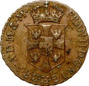 Italy 1/2 Soldo (Mezzo Soldo) Francesco II 1793 KM# 273 FRAN II D G R I G H B R A A D M & M coin obverse Italy 1/2 Soldo (Mezzo Soldo) Francesco II 1793 KM# 273 FRAN II D G R I G H B R A A D M & M coin obverse