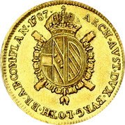 Italy 1/2 Sovrano Joseph II. Milan 1787 M KM# 228 ARCH AVST DVX BVRG LOTH BRAB COM FLAN 1787 coin reverse Italy 1/2 Sovrano Joseph II. Milan 1787 M KM# 228 ARCH AVST DVX BVRG LOTH BRAB COM FLAN 1787 coin reverse