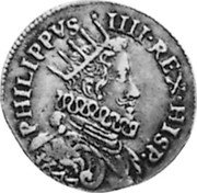 Italy 1/4 Ducatone Filippo IV 1644 KM# 53 PHILIPPVS IIII REX HISP coin obverse Italy 1/4 Ducatone Filippo IV 1644 KM# 53 PHILIPPVS IIII REX HISP coin obverse