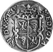 Italy 1/4 Ducatone Filippo IV 1644 KM# 53 MEDIOLA NI DVX E C coin reverse Italy 1/4 Ducatone Filippo IV 1644 KM# 53 MEDIOLA NI DVX E C coin reverse