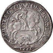 Italy 1/4 Ducatone Carlo II Gonzaga 1664 KM# 198 PROTECTOR NOSTER ASPICE 1664 coin reverse Italy 1/4 Ducatone Carlo II Gonzaga 1664 KM# 198 PROTECTOR NOSTER ASPICE 1664 coin reverse