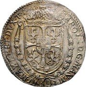 Italy 1/4 Ducatone Carlo I ND KM# 114 CAROL I D G MAN M F NIV MAY RET DVX ETC coin obverse Italy 1/4 Ducatone Carlo I ND KM# 114 CAROL I D G MAN M F NIV MAY RET DVX ETC coin obverse