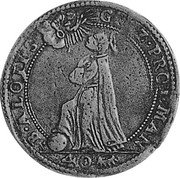 Italy 1/4 Ducatone Vincenzo II ND KM# 92 B ALOIIS GONZ PROT MAN 40 coin reverse Italy 1/4 Ducatone Vincenzo II ND KM# 92 B ALOIIS GONZ PROT MAN 40 coin reverse