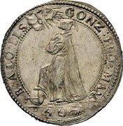 Italy 1/4 Ducatone Carlo I ND KM# 114 B ALOIIS GONZ PROT MAN 40 coin reverse Italy 1/4 Ducatone Carlo I ND KM# 114 B ALOIIS GONZ PROT MAN 40 coin reverse
