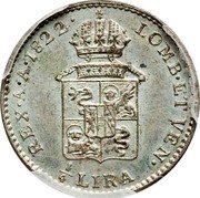 Italy 1/4 Lira Francesco I 1822 C# 4.3 LOMB ET VEN REX A A 1822 1/4 LIRA coin reverse Italy 1/4 Lira Francesco I 1822 C# 4.3 LOMB ET VEN REX A A 1822 1/4 LIRA coin reverse