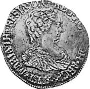 Italy 1/8 Filippo Maria Theresa 1741 KM# 157 MARIA THERESIA D G REG HUN BOH ARCH AUST coin obverse