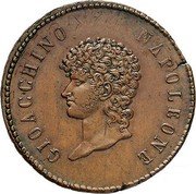 Italy 10 Centesimi Joachim Murat 1813 KM# 262 GIOACCHINO NAPOLEONE coin obverse Italy 10 Centesimi Joachim Murat 1813 KM# 262 GIOACCHINO NAPOLEONE coin obverse