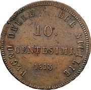 Italy 10 Centesimi Joachim Murat 1813 KM# 262 REGNO DELLE DUE SICILIE 10 CENTESIMI 1813 coin reverse Italy 10 Centesimi Joachim Murat 1813 KM# 262 REGNO DELLE DUE SICILIE 10 CENTESIMI 1813 coin reverse