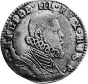 Italy 10 Soldo Filippo III 1604 KM# 9 PHILIPP III REX HISP coin obverse