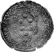 Italy 10 Soldo Vincenzo I ND MB# 218 LEONORA DVCISSA MANTVA coin reverse