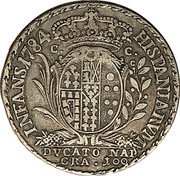 Italy 100 Grana Ferdinando IV 1784 PERGER//C-CC KM# 190 INFANS1784 HISPANIARVM DVCATO NAP CRA 100 coin reverse