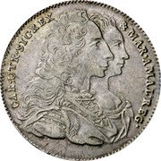 Italy 120 Grana Carlo. Naples 1747 VM-MM/R-DeG KM# 149 CAR UTR SIC REX & MAR AMAL REG coin obverse Italy 120 Grana Carlo. Naples 1747 VM-MM/R-DeG KM# 149 CAR UTR SIC REX & MAR AMAL REG coin obverse