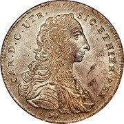 Italy 120 Grana Carlo. Naples 1754 DeG//VM-MM/R KM# 162 CAR D G UTR SIC ET HIER REX DE G coin obverse Italy 120 Grana Carlo. Naples 1754 DeG//VM-MM/R KM# 162 CAR D G UTR SIC ET HIER REX DE G coin obverse