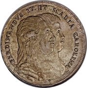 Italy 120 Grana Ferdinando IV 1791 DP//AP-M KM# 212 FERDINANDVS IV ET MARIA CAROLINA coin obverse Italy 120 Grana Ferdinando IV 1791 DP//AP-M KM# 212 FERDINANDVS IV ET MARIA CAROLINA coin obverse