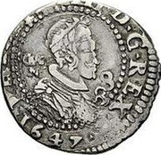 Italy 15 Grana Filippo IV 1647 GAC/N KM# 84 PHILIPP IIII D G REX 1647 coin obverse Italy 15 Grana Filippo IV 1647 GAC/N KM# 84 PHILIPP IIII D G REX 1647 coin obverse