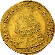 Italy 2 Doppie (4 Ducati) Vincenzo II 1627 KM# 100 VINCEN II D G DVX MANT VII coin obverse Italy 2 Doppie (4 Ducati) Vincenzo II 1627 KM# 100 VINCEN II D G DVX MANT VII coin obverse